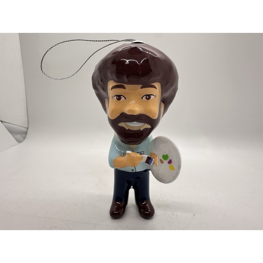 Bob Ross Decoupage Christmas Ornament By Ruz 7"‎ Plastic